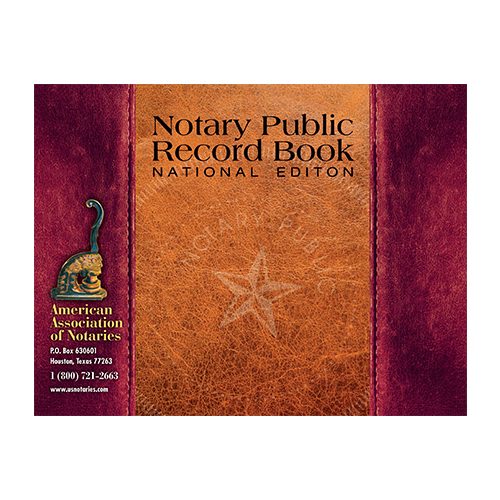 Washington Notary Public Journal (Record Book) - Leatherette Style Cover