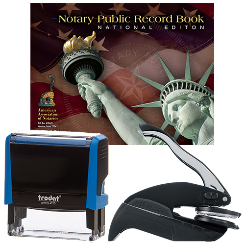 Washington Notary Supplies Deluxe Package Notary Supplies Deluxe Package - P4 Stamp and Your Choice of Embosser (OR-WA-WV)