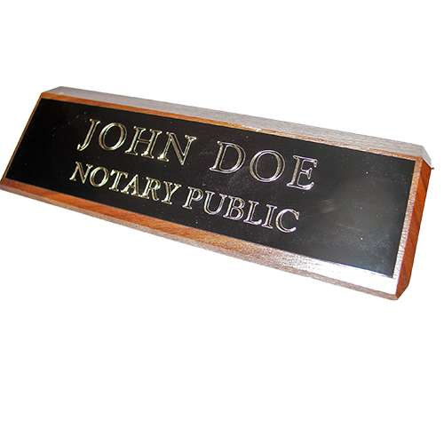 Washington Notary Walnut Desk Sign