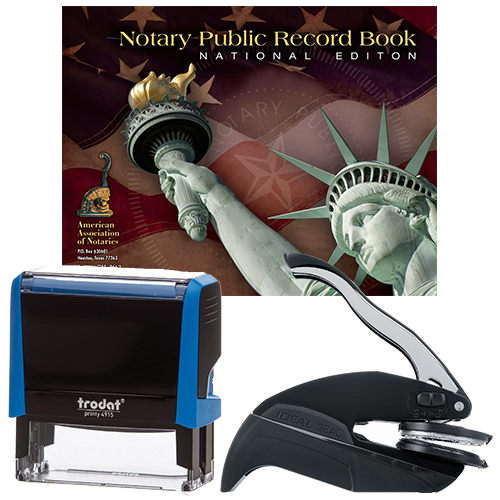 The Washington notary supplies deluxe package contains everything you need, to perform your notarial duties correctly and efficiently. The Washington notary supplies deluxe package includes a notary seal embosser, notary Stamp, and notary journal. The notary seal produces thousands of perfect and consistent notary seal impressions. The notary stamp is available in several case colors and five ink colors, produces thousands of perfect and consistent notary stamp impressions, stamp-after-stamp, without the need for an ink pad or re-inking. The modern, ergonomic design of this stamp produces the sharpest Washington notary stamp impression with ease. An index label allows you to quickly identify your notary stamp and ensures a right-side-up impression. A clear base positioning window guarantees accurate placement of your notary stamp on documents. With the click of a button, the ink pad - which is built into the notary stamp - can easily be accessed for changing or refilling. The notary seal embosser makes with ease and little pressure a clear and crisp raised notary seal impression every time even on thick cardstock paper.